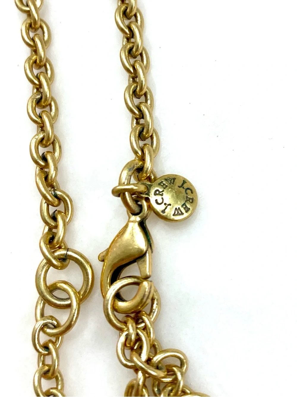 J. Crew Bold Orange Bead Necklace on Gold Chain